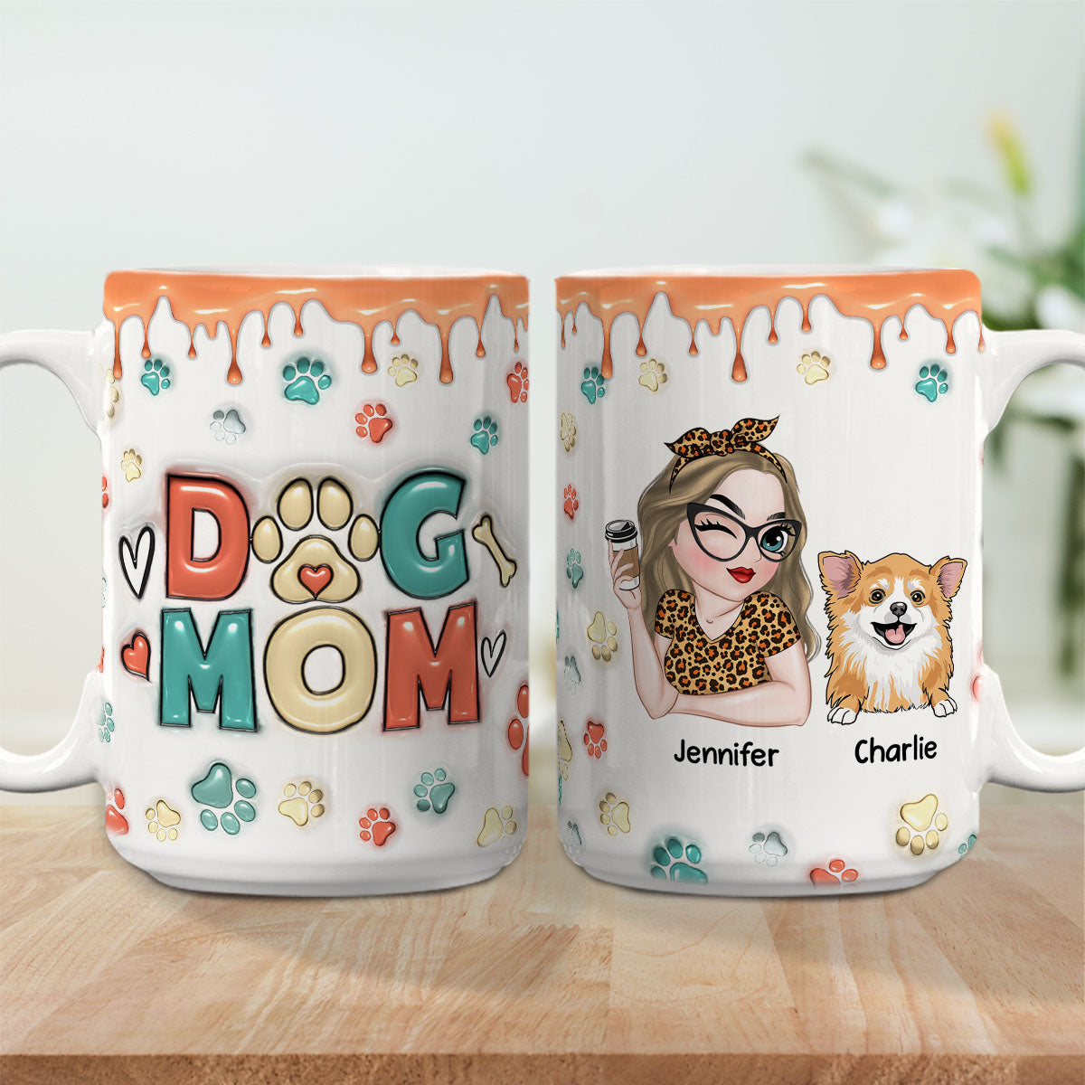 Personalized 3D Inflated Effect Mug - Ideal Gift for Dog Moms (Version 2)