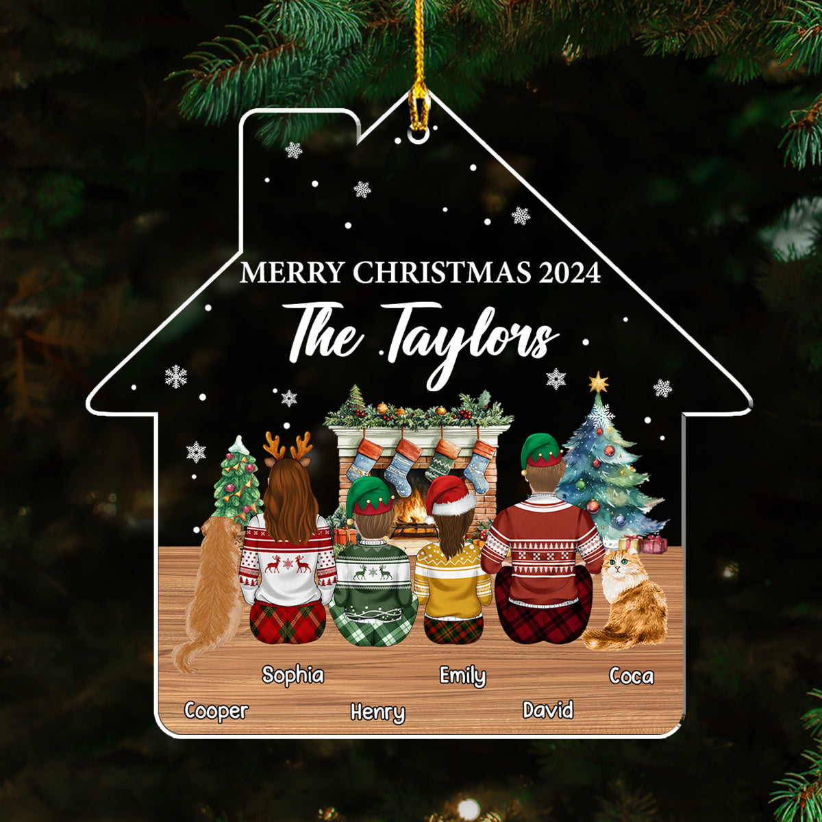 Customizable Family Reunion Christmas Acrylic Ornament - Personalized Keepsake