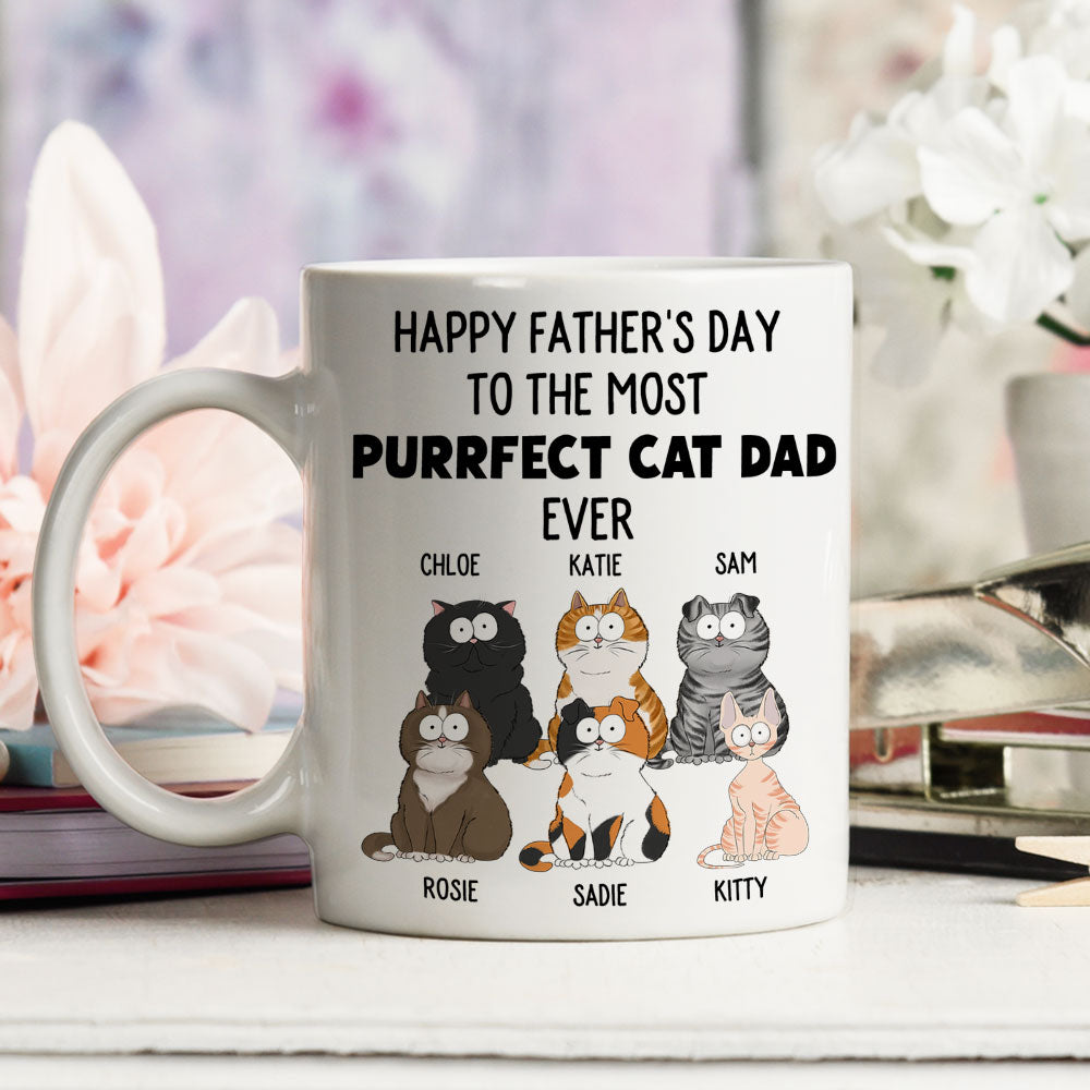 Purrfectly Personalized Custom Coffee Mug for Cat Dads