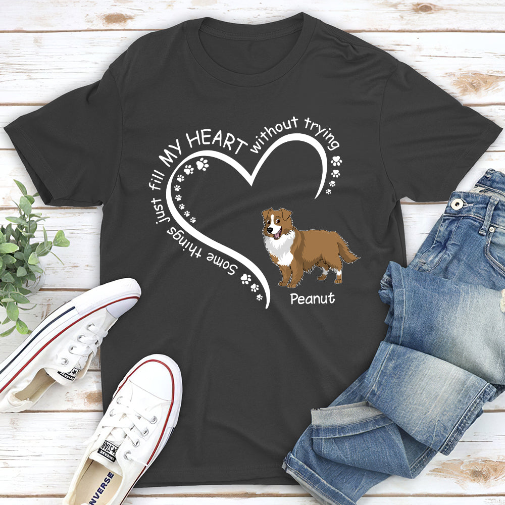 Personalized Custom Unisex 'Dogs Fill My Heart' T-shirt for Pet Lovers
