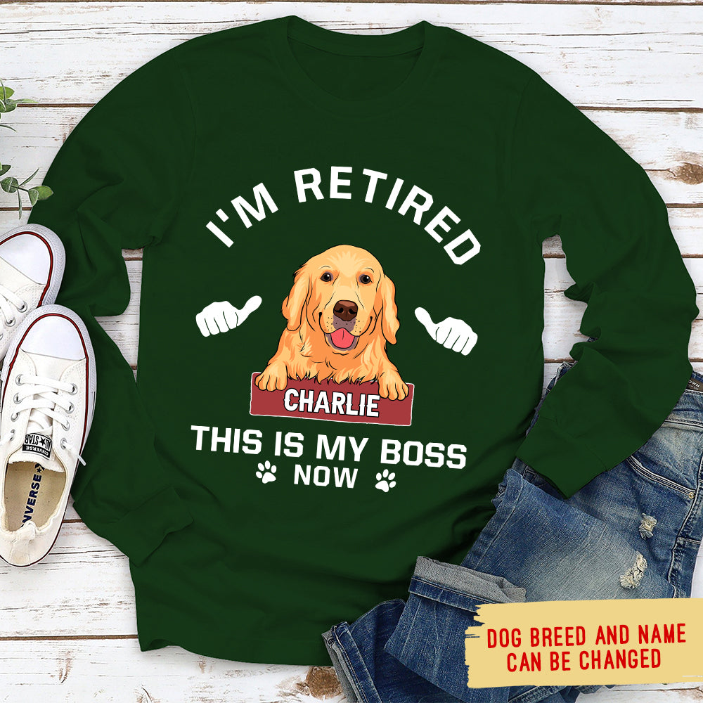 Personalized Custom Long Sleeve 'This Is My Boss' T-shirt for Pet Lovers