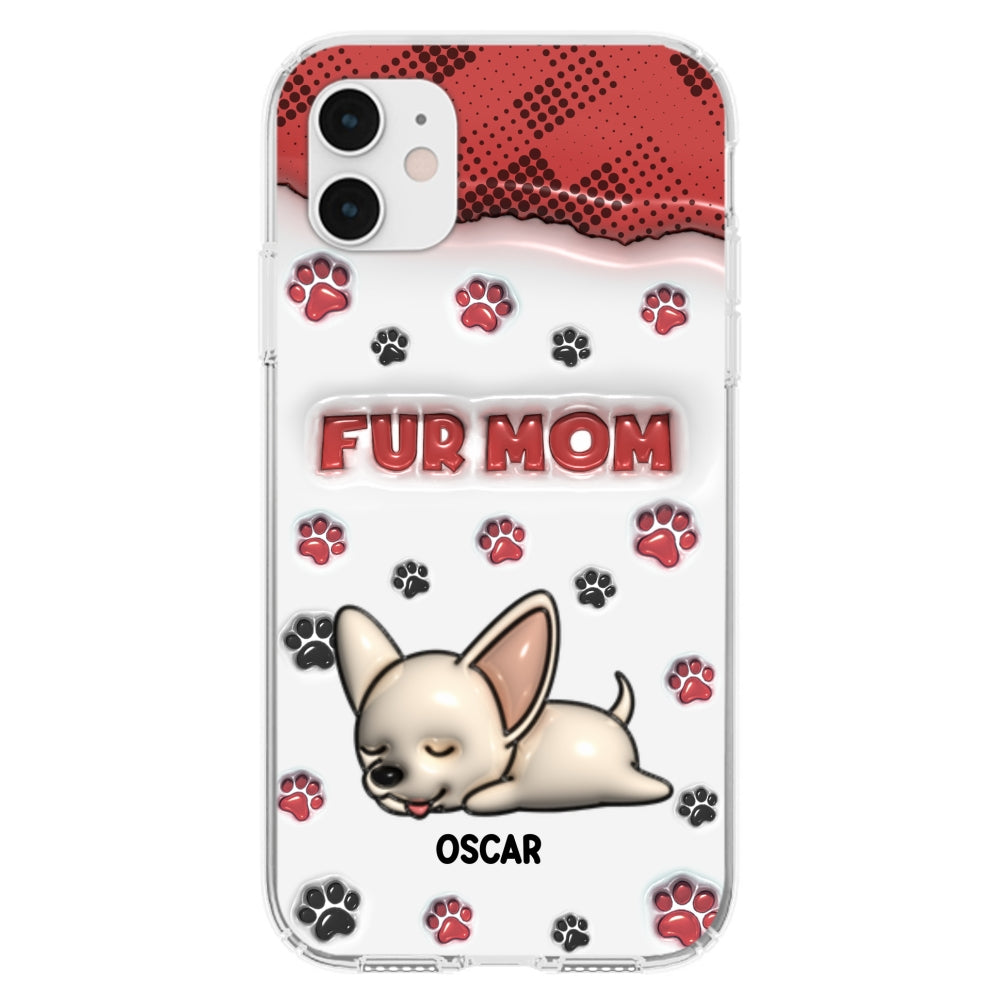 Personalized 3D Inflated Effect Fur Mom Custom Phone Case