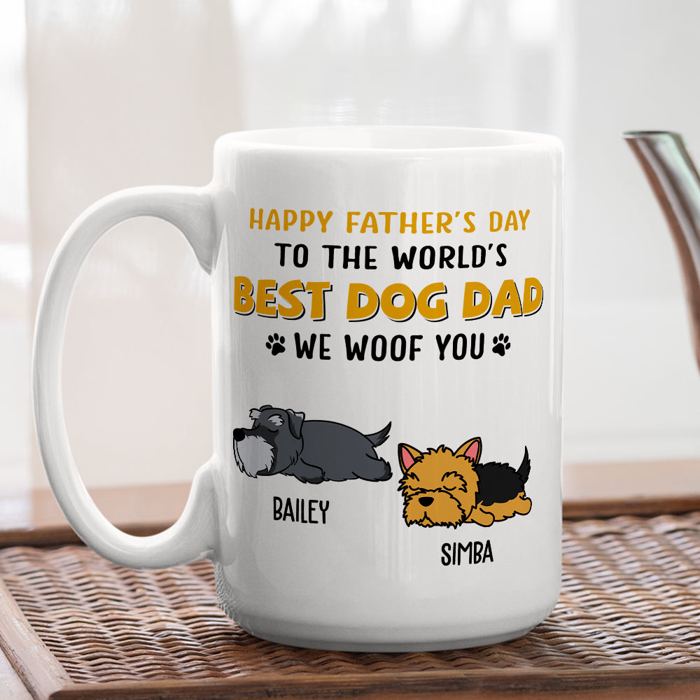 Personalized 'Woof You So Much Dad' Custom Coffee Mug - Ideal Gift for Pet Lovers