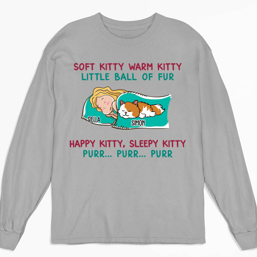 Customizable Soft Kitty Warm Kitty Long Sleeve T - shirt for Pet Lovers