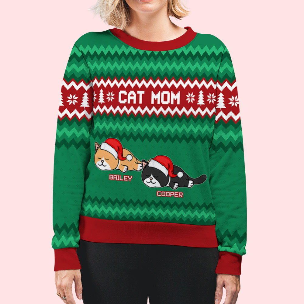 Personalized Fur Mom Dad Pattern All-Over Print Sweatshirt - Ideal Gift for Pet Lovers