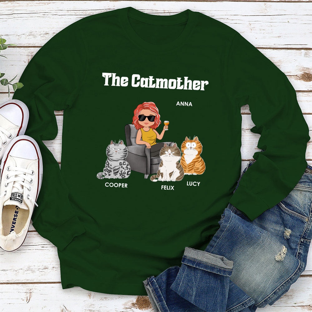 Personalized Custom Cat Mother Long Sleeve T - shirt: Ideal Gift for Pet Lovers