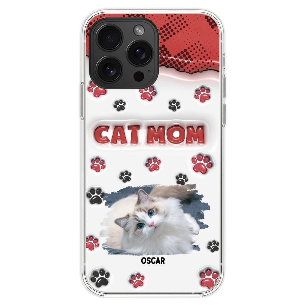 Personalized Cat Mom 3D Inflated Effect Custom Phone Case