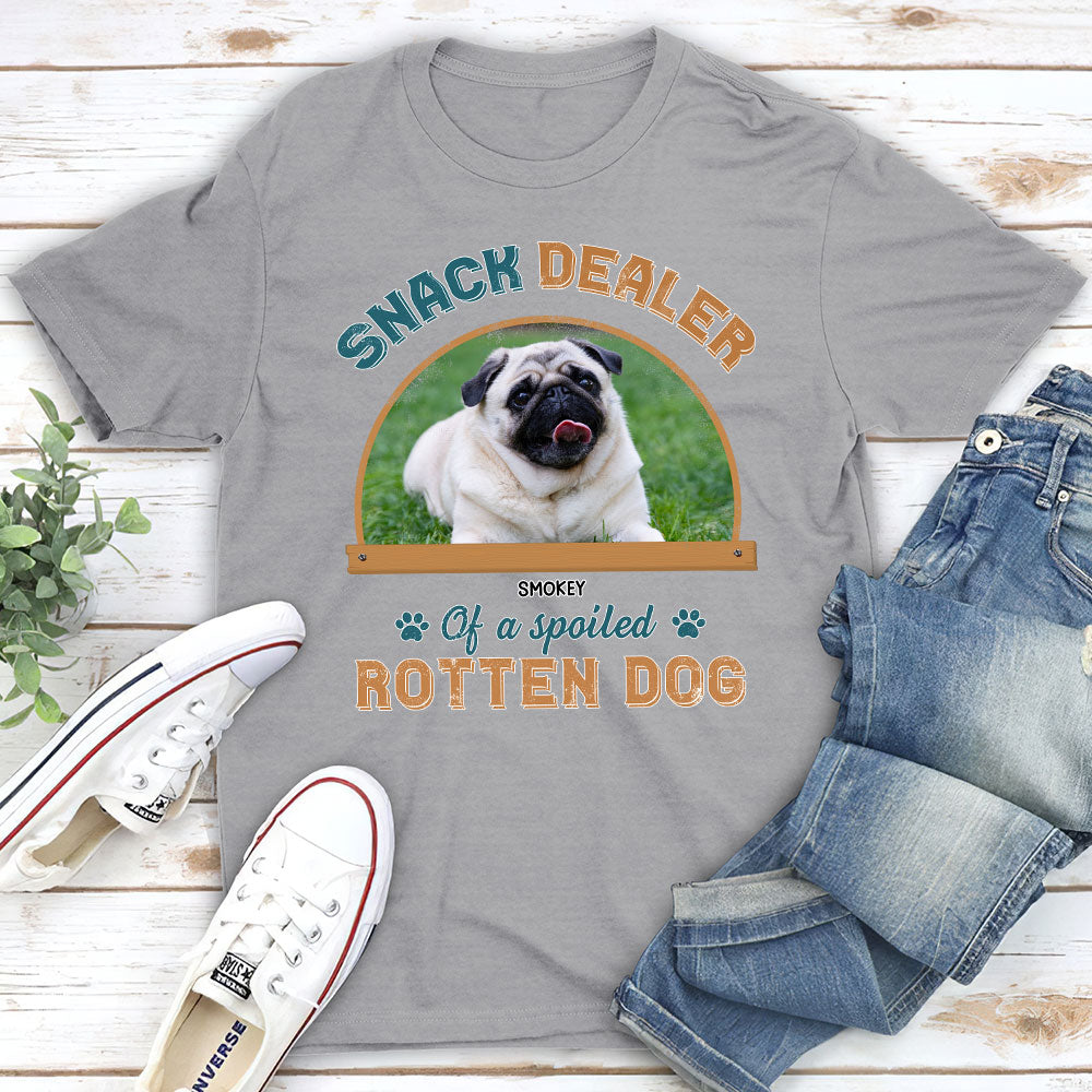Personalized Custom Unisex Dog Snack Dealer Photo T-shirt - Ideal Gift for Pet Lovers