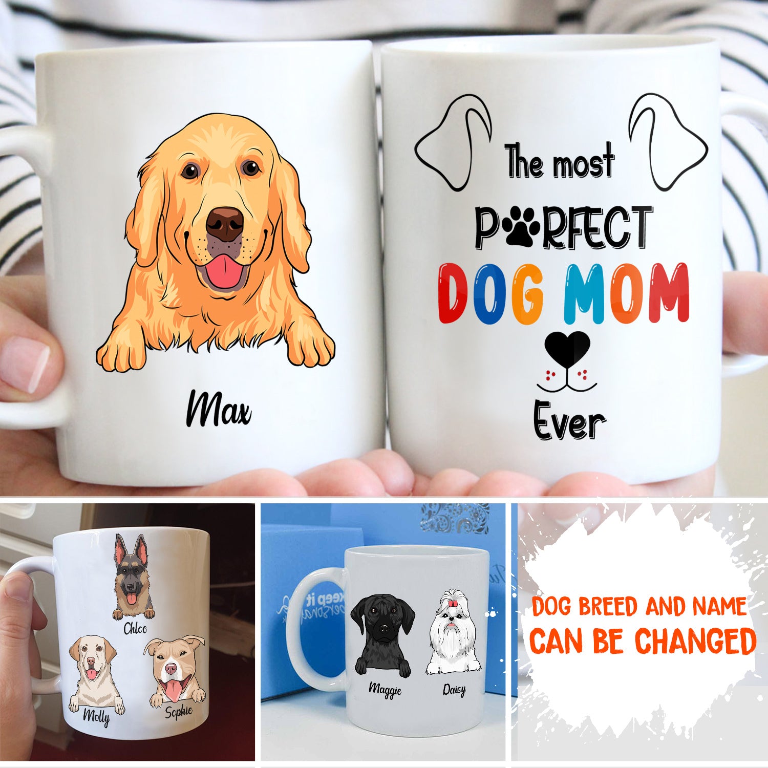 Customizable Perfect Dog Mom Coffee Mug - Ideal Gift for Pet Lovers