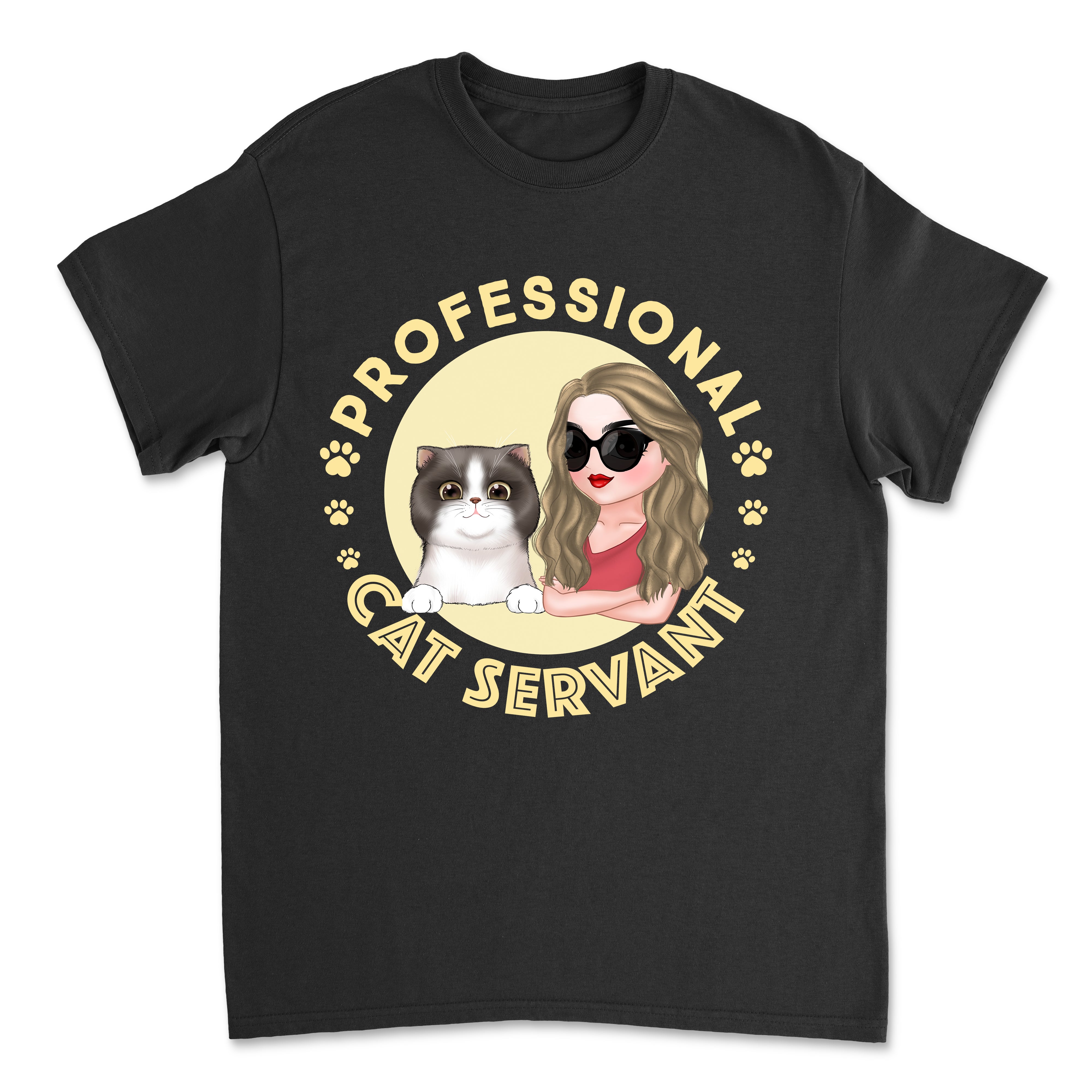 Exclusive Personalized Unisex Professional Cat Servant 2 T-shirt for Pet Lovers