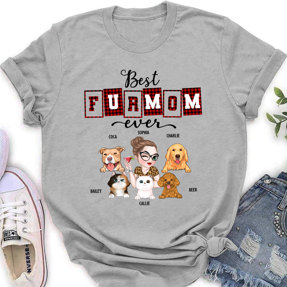 Best Fur Mom of the Year Personalized Custom Women's T - shirt: Ideal Gift for Pet Lovers
