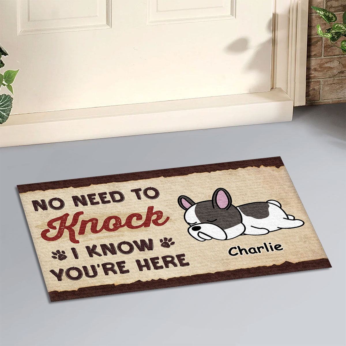 Personalized Pet Picture Doormat - I Know You Are Here