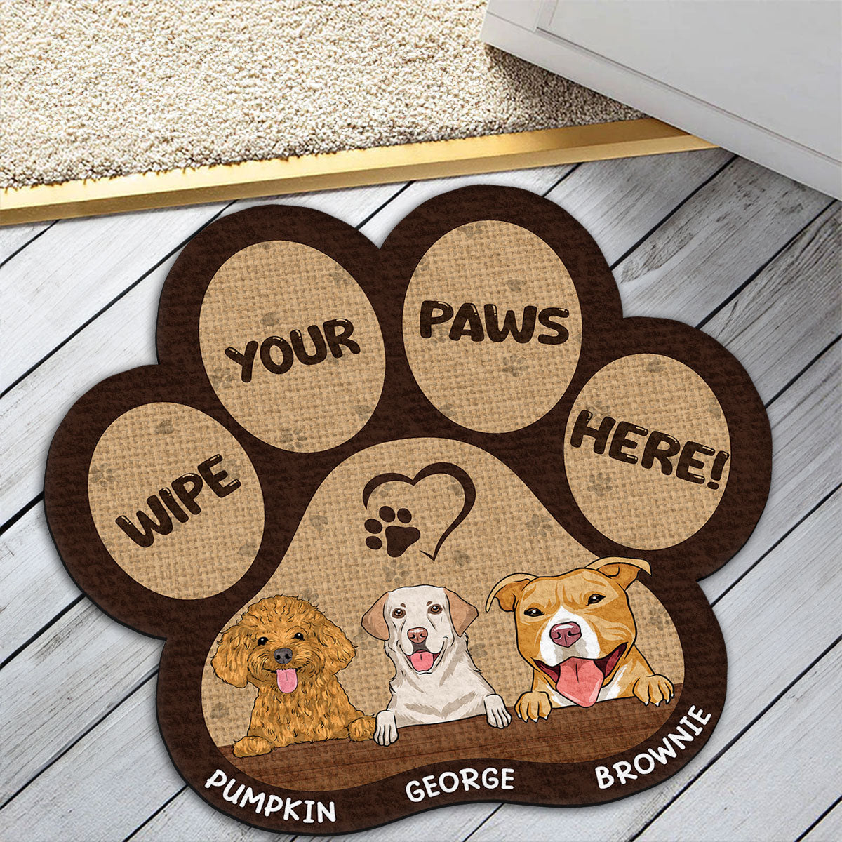 Personalized Pet Doormat - Wipe Your Paws Here