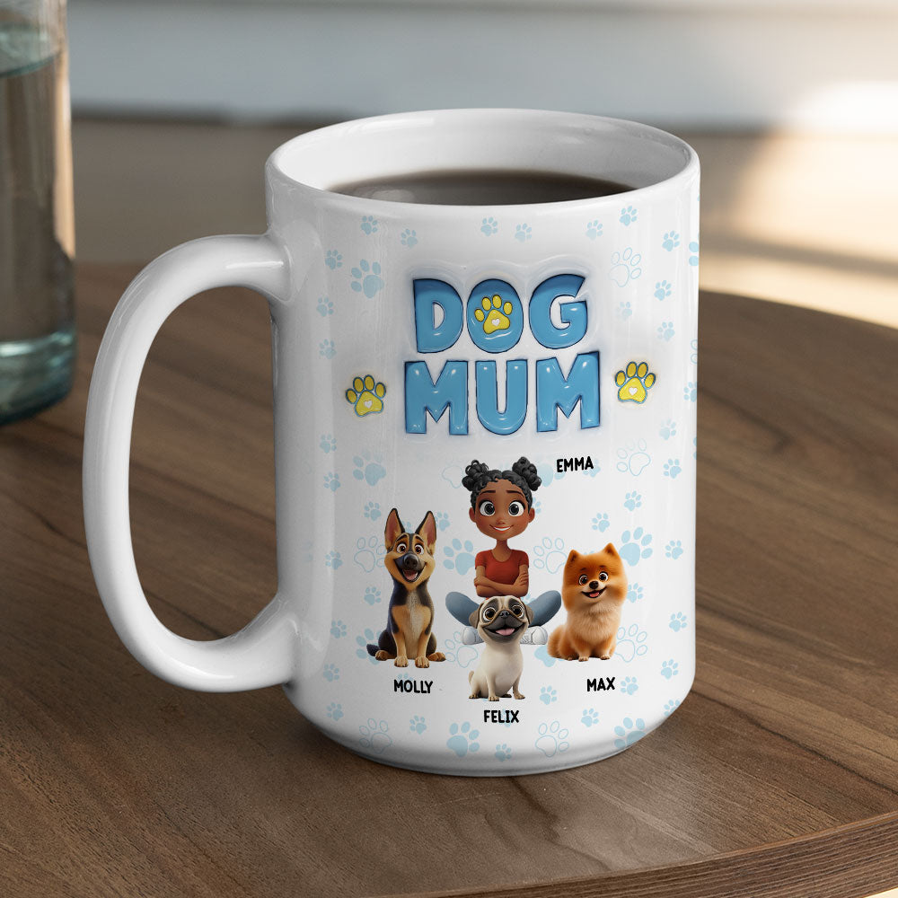 Personalized 3D Inflated Effect Ceramic Mug for Dog - Loving Moms