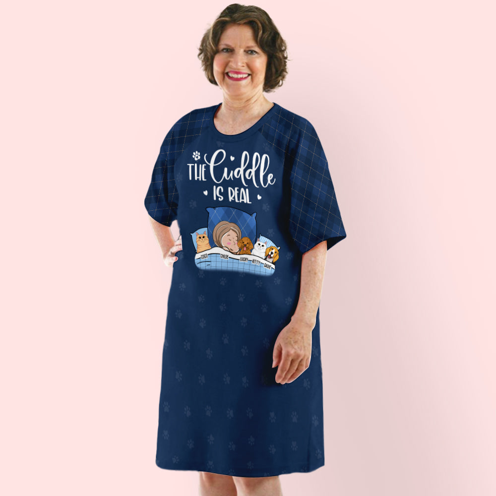 The Real Cuddle - Personalized 3/4 Sleeve Custom Dog Mom Dress