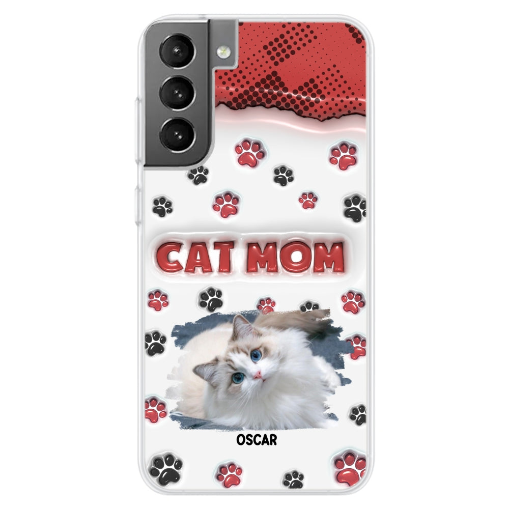 Personalized Cat Mom 3D Inflated Effect Custom Phone Case