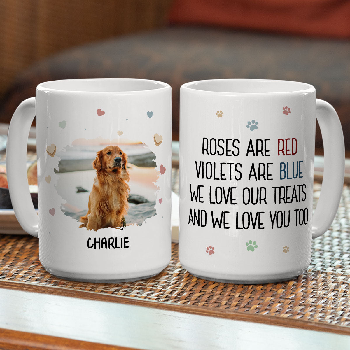 Personalized Custom 'I Love My Treats And You' Coffee Mug for Pet Lovers