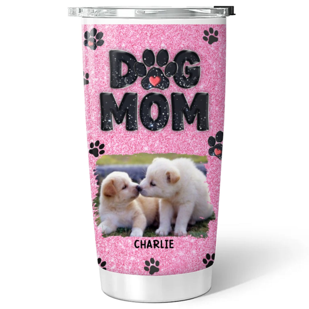 Customizable Lovely Dog Mom Blink Photo Tumbler - Perfect Personalized Drinkware