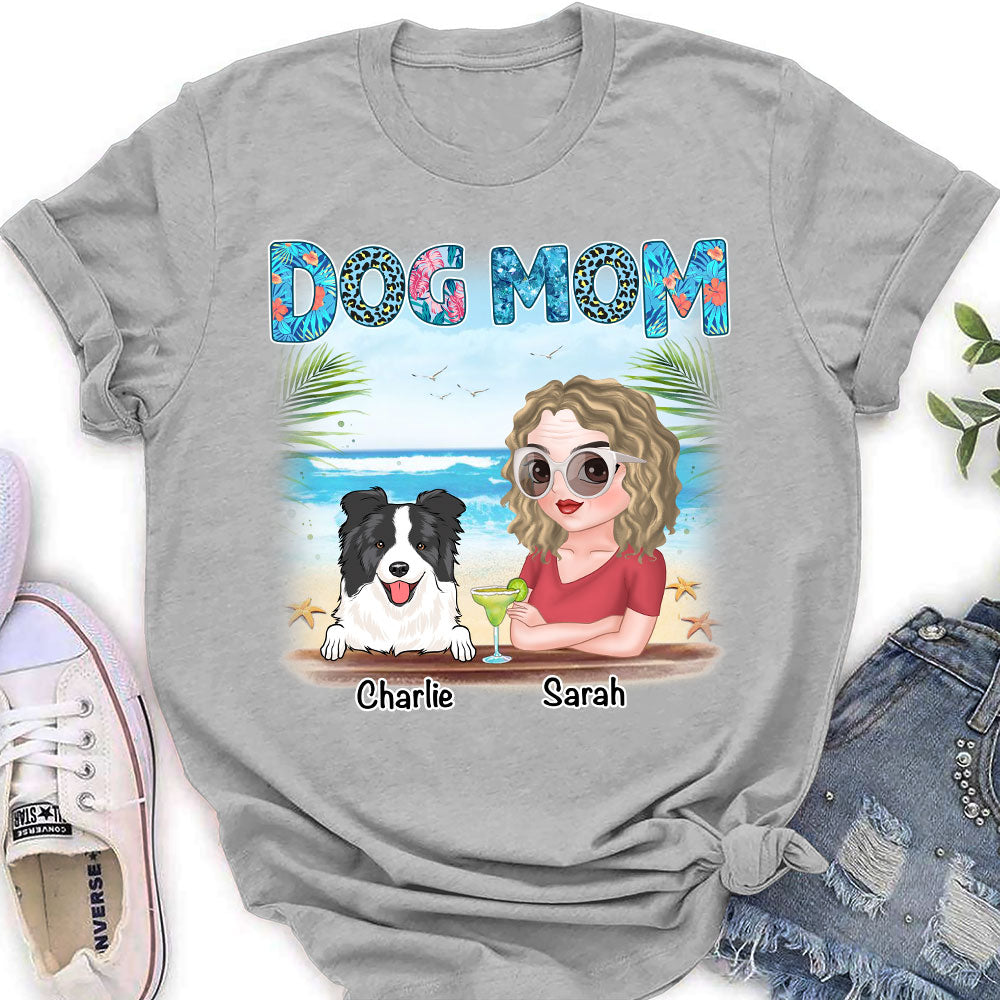Personalized Dog Mom Summer Women's T-shirt - Ideal Gift for Pet Lovers