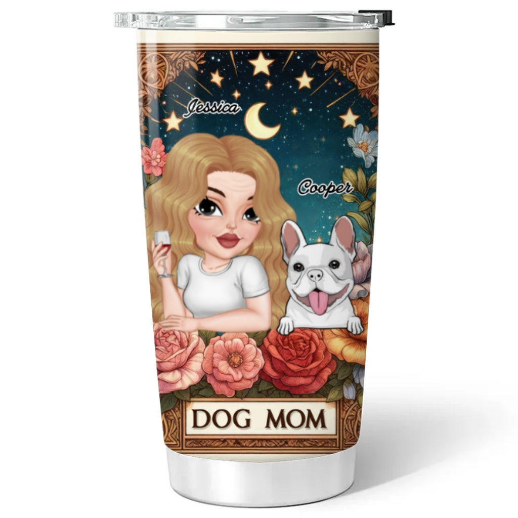 Personalized 'Best Dog Mom Ever' Tarot Design Tumbler - Ideal for Every Occasion