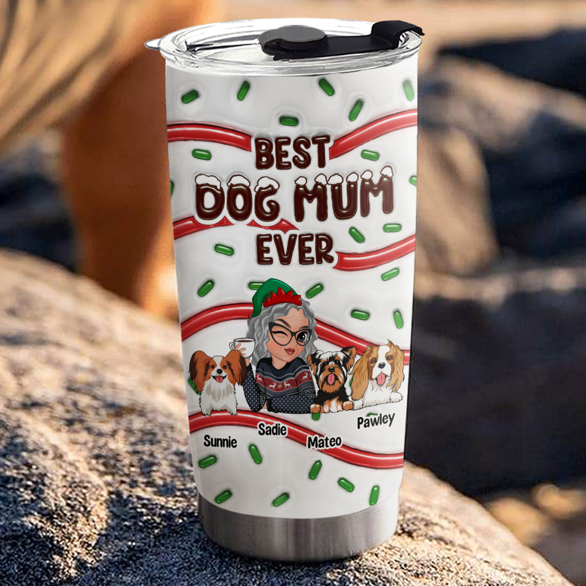 Personalized Custom 3D Inflated Effect Tumbler - The Best Gift for Dog Moms