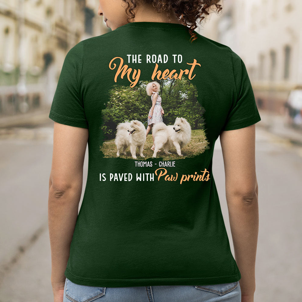 Personalized Paw Prints Photo Women's Custom T-shirt - Ideal Gift for Pet Lovers