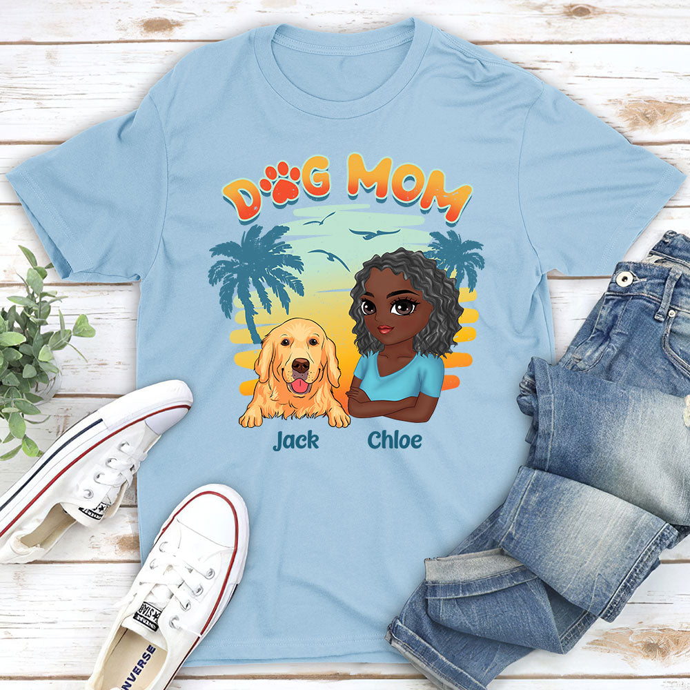Personalized Custom Unisex Dog Mom Gradient T-shirt - Ideal Gift for Pet Lovers