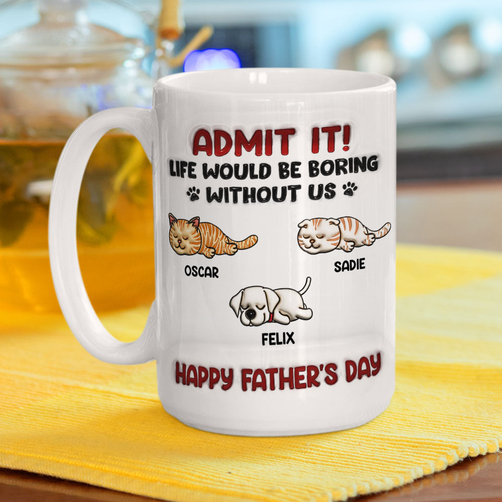 Personalized 3D Inflated Effect Custom Mug - 'Without Me' Design