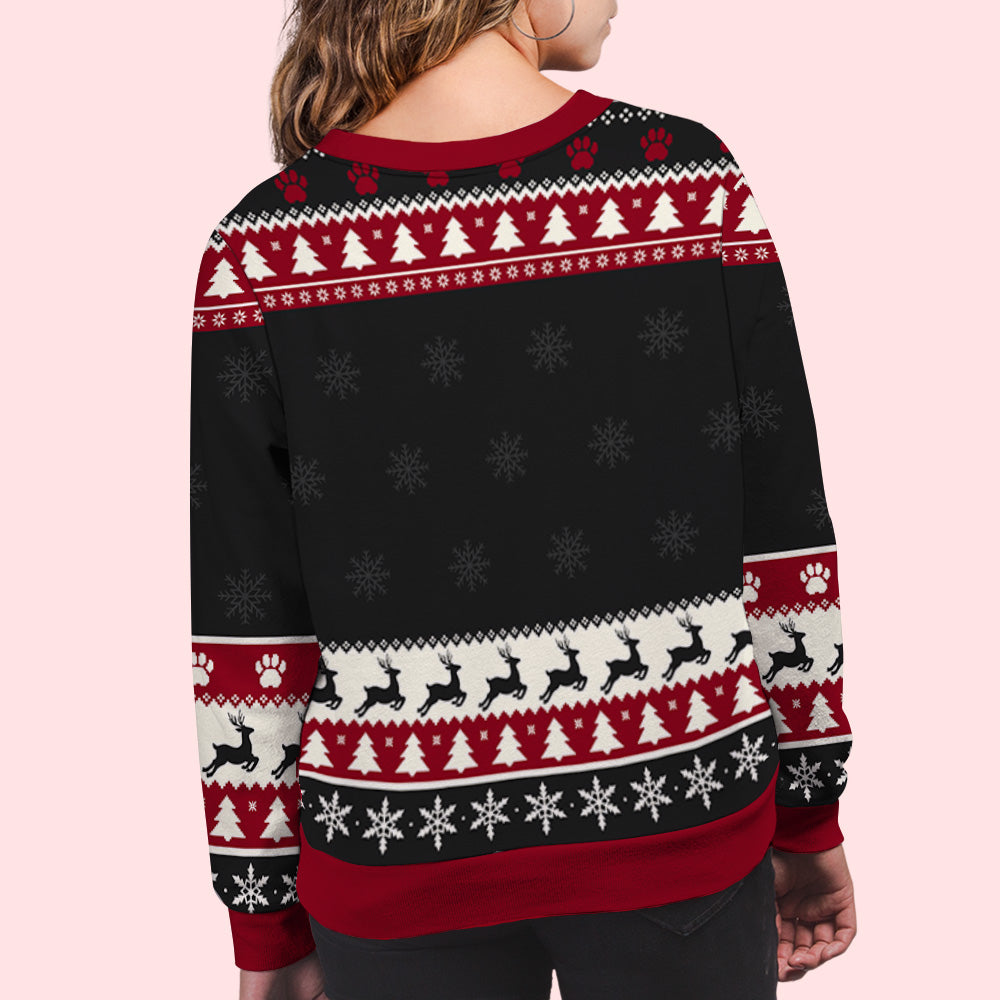 Snowy Pawlidays - Personalized All-Over Print Custom Sweatshirt for Pet Lovers