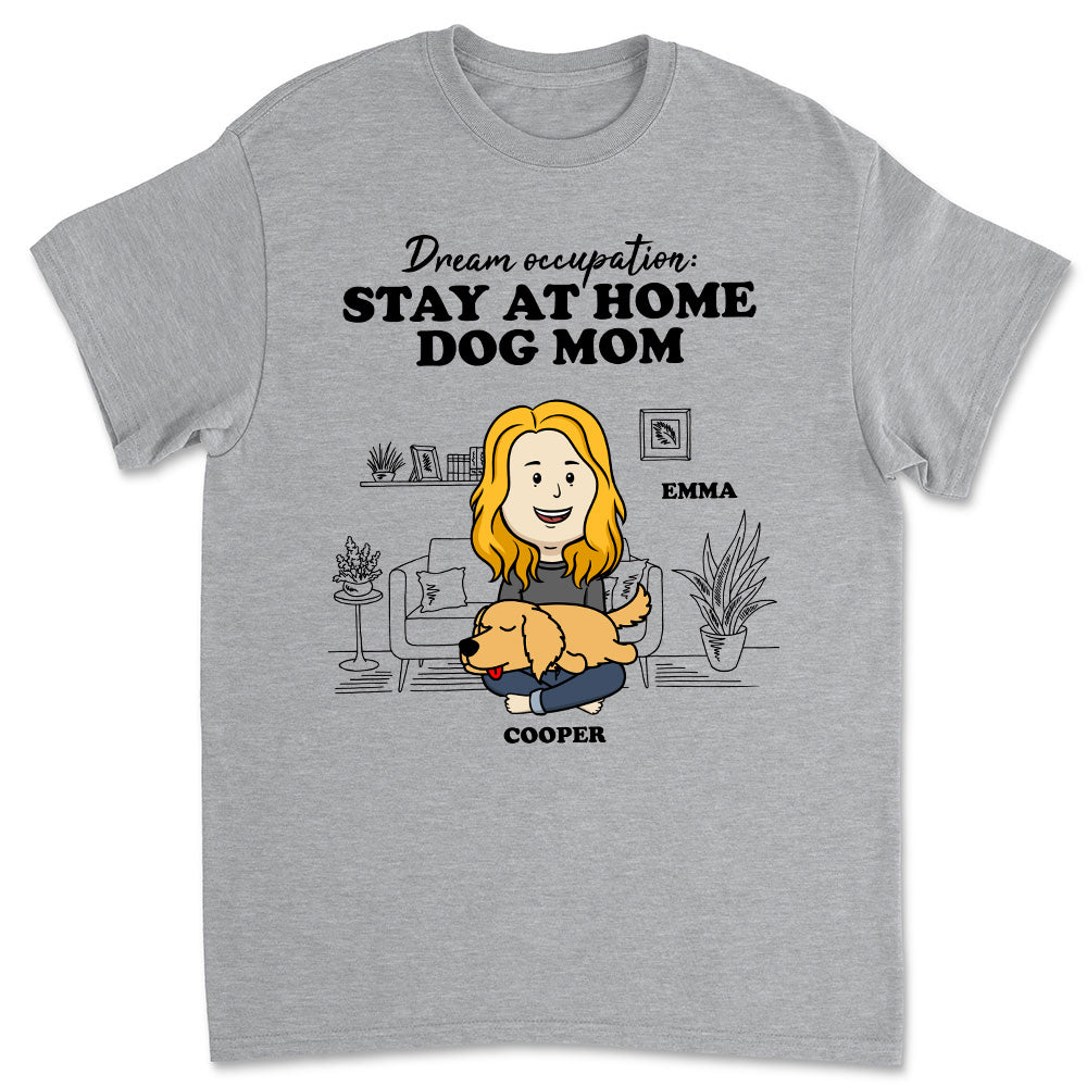 Customizable Stay-at-Home Dog Mom Unisex T-shirt - Ideal Gift for Pet Lovers