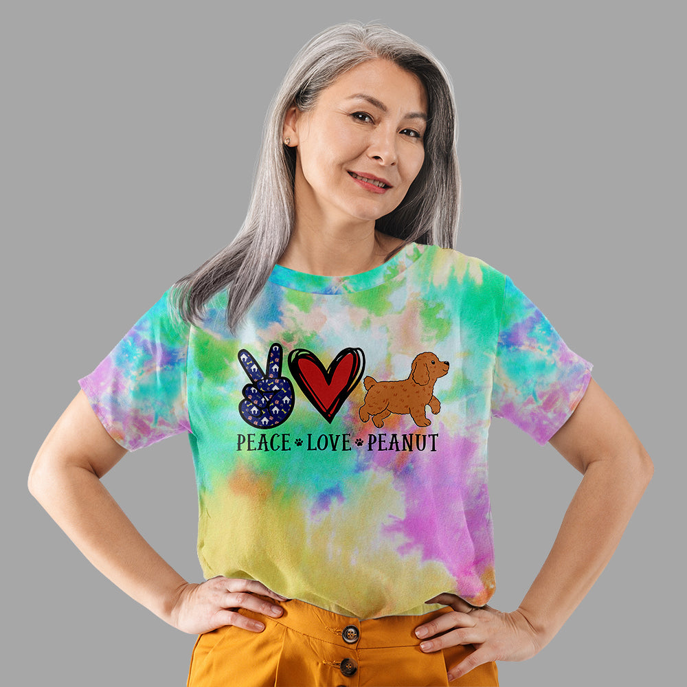 Peace Love Walking Dog - Customizable All-Over Print Comfort T-Shirt