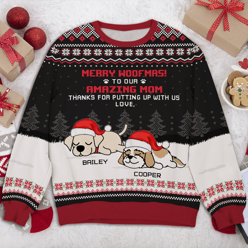 Personalized Custom All-Over-Print Christmas Sweatshirt for Amazing Dads