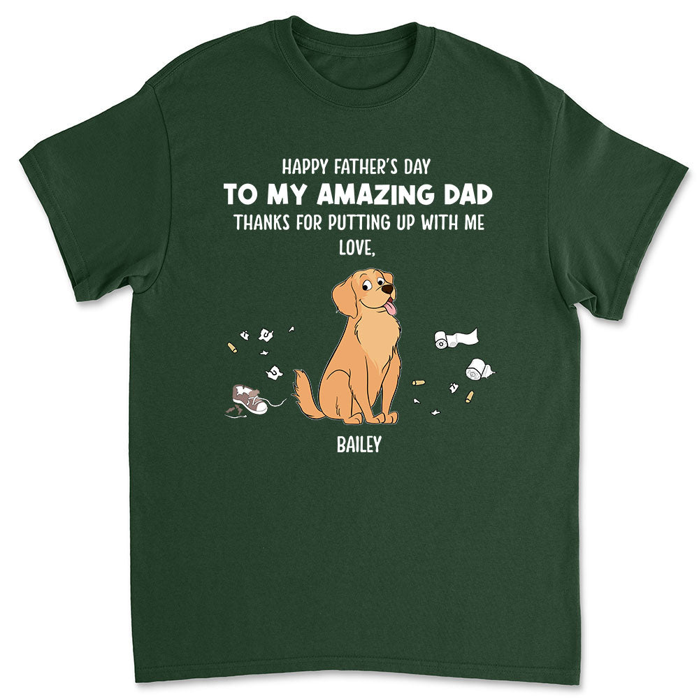 Personalized Custom Unisex 'Thanks for Dad 2' Dog T-shirt - Ideal Gift for Pet Lovers