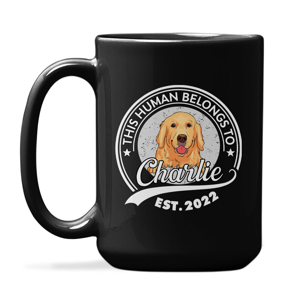 Human Belongs To Dog 2 - Customizable Personalized Coffee Mug for Pet Lovers