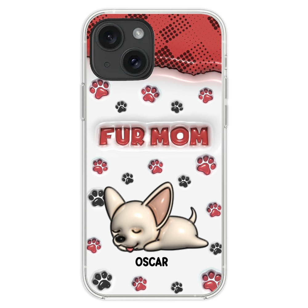 Personalized 3D Inflated Effect Fur Mom Custom Phone Case