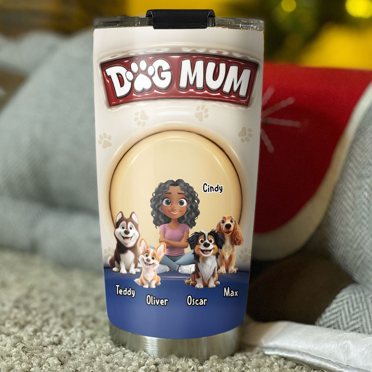 Personalized 3D Inflated Effect Custom Tumbler for Dog Lovers