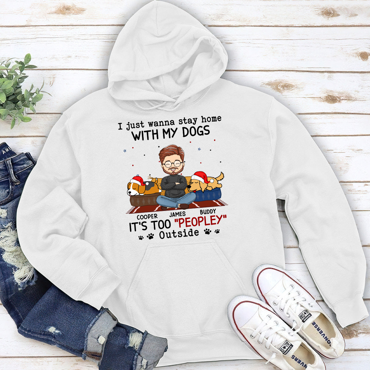 It's Crowded Outside - Personalized Custom Hoodie for Pet Lovers
