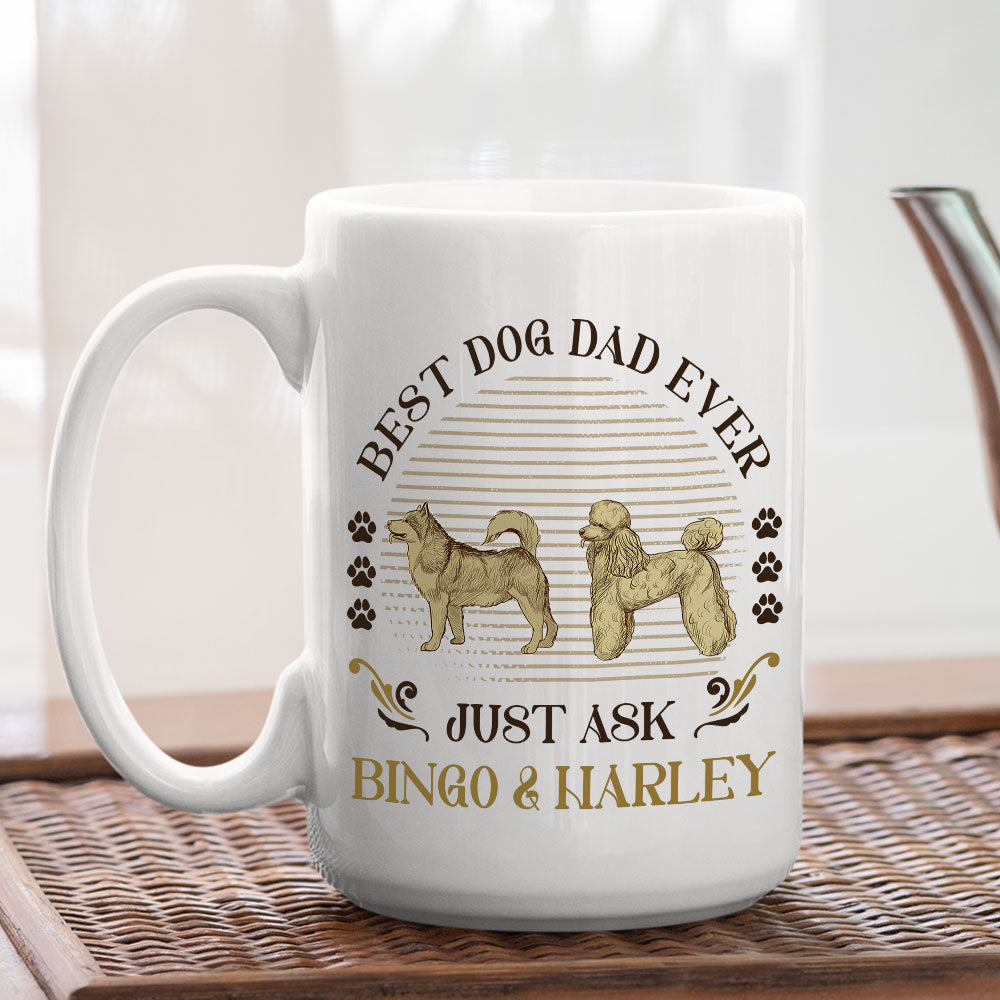 Vintage Personalized Custom Coffee Mug - The Best Dog Ever, Just Ask!