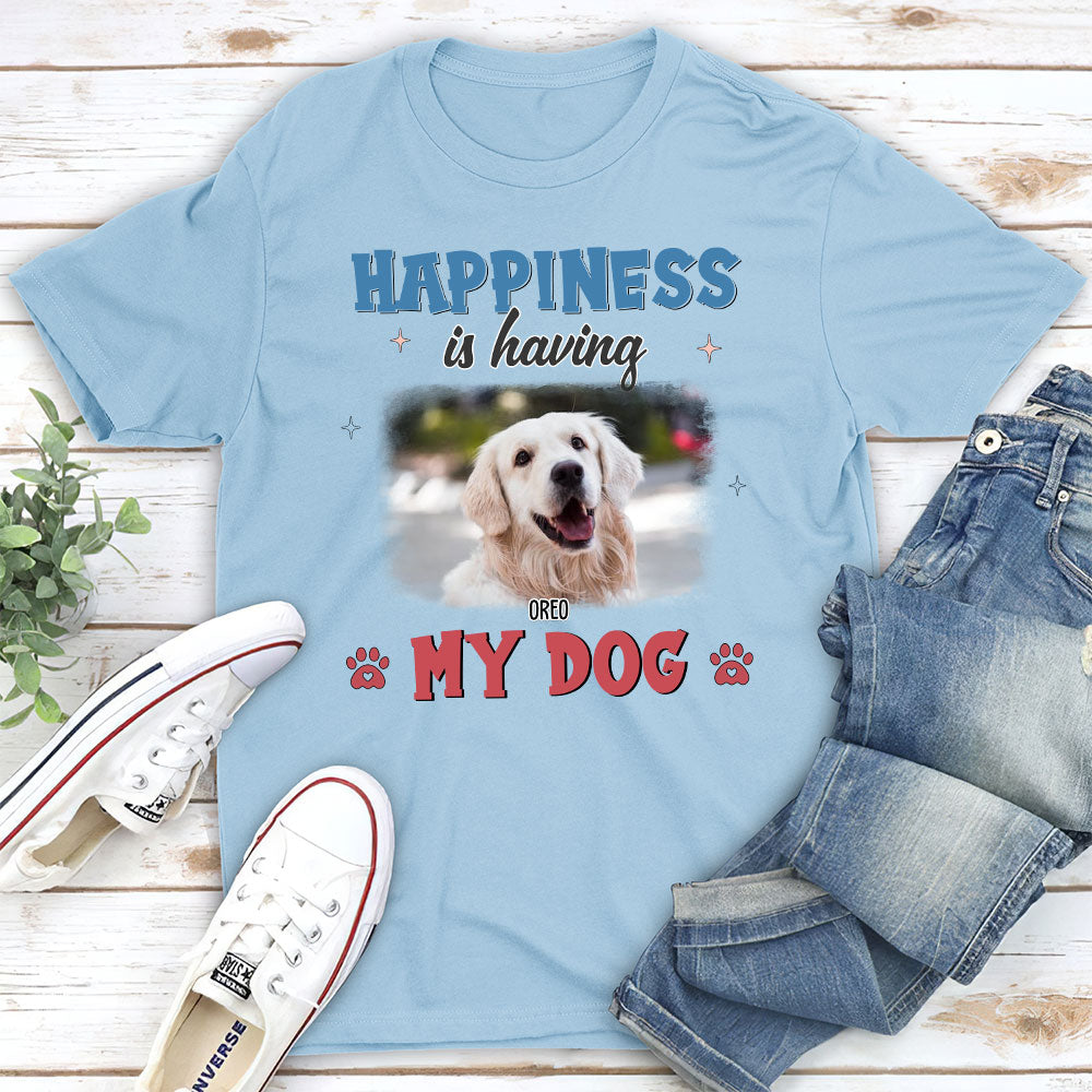 Personalized Unisex 'Happiness Is Having Dogs' T-shirt - Ideal Gift for Pet Lovers