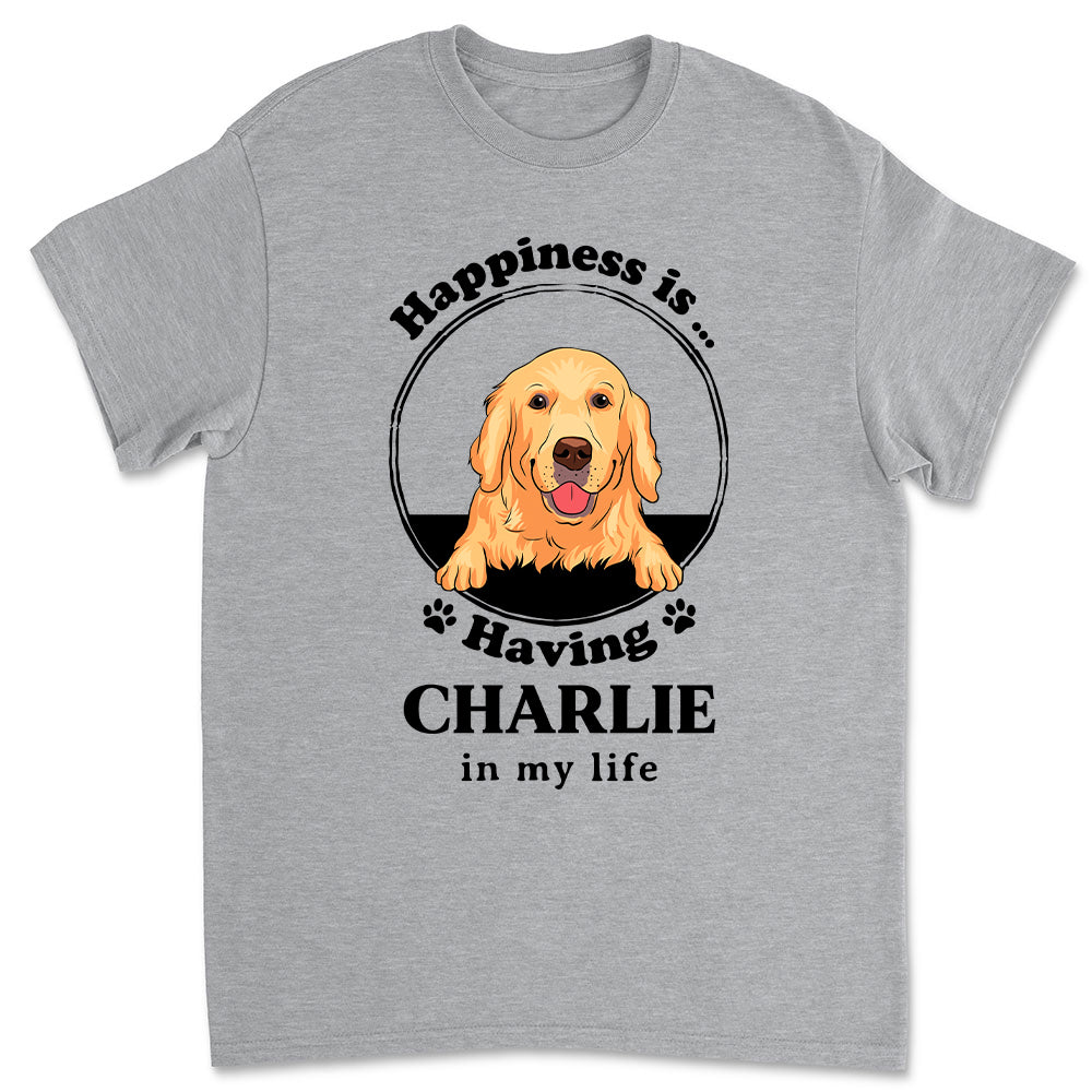 Personalized Custom Unisex 'Happiness Is' T-shirt for Pet Lovers