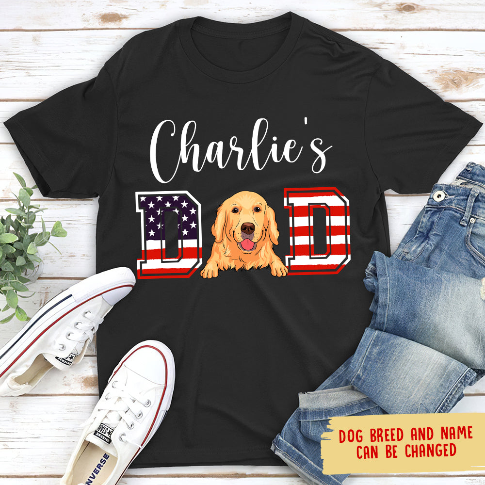 USA Pattern Personalized Custom Unisex Dog Mom Dad T-shirt - Ideal Gift for Pet Lovers