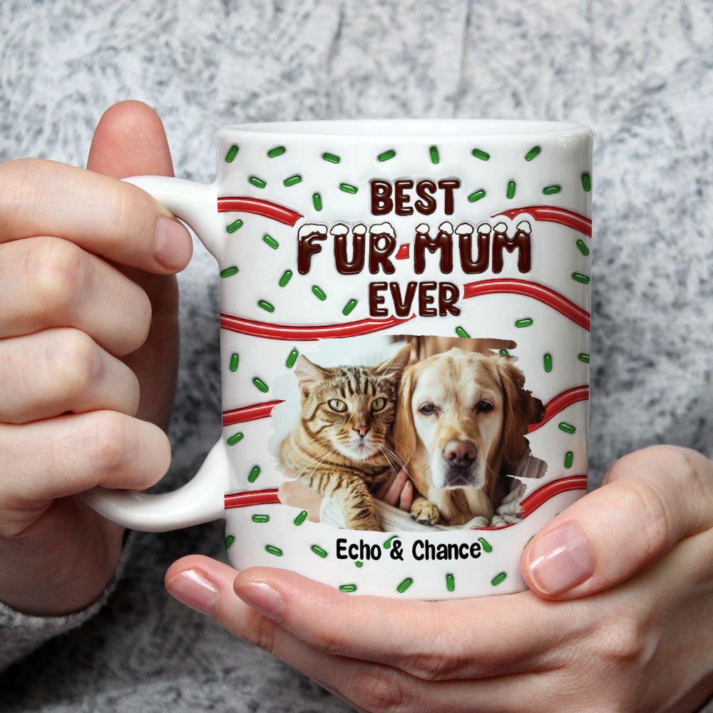 Personalized 3D Inflated Effect Ceramic Mug - Ideal Gift for Fur Moms with Custom Photos