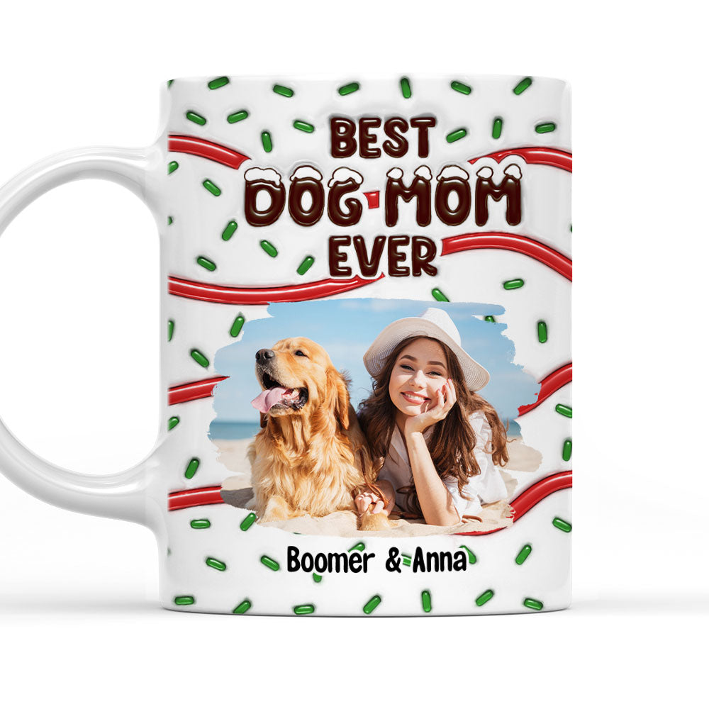 Personalized 3D Inflated Effect Mug: Best Gift for Dog Moms with Custom Cake Photos