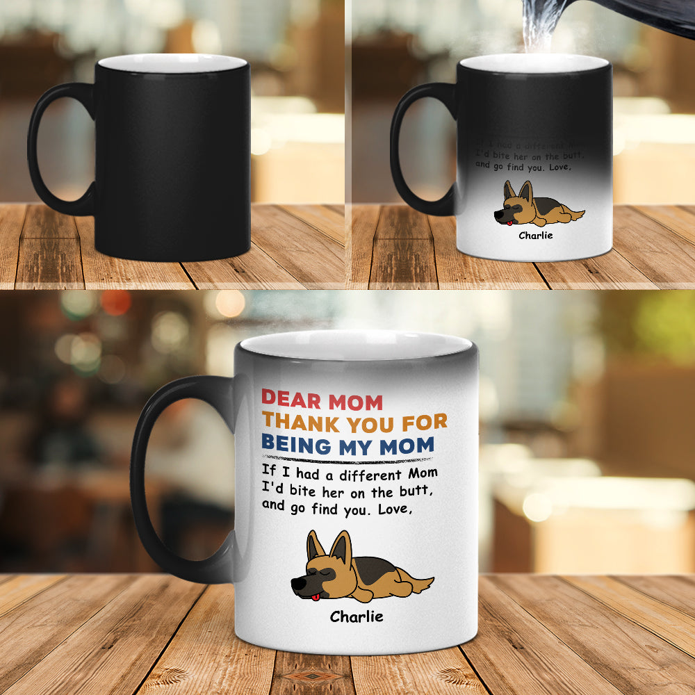 Personalized Color - Changing Pet - Lover's Mug: Bite The Butt Design