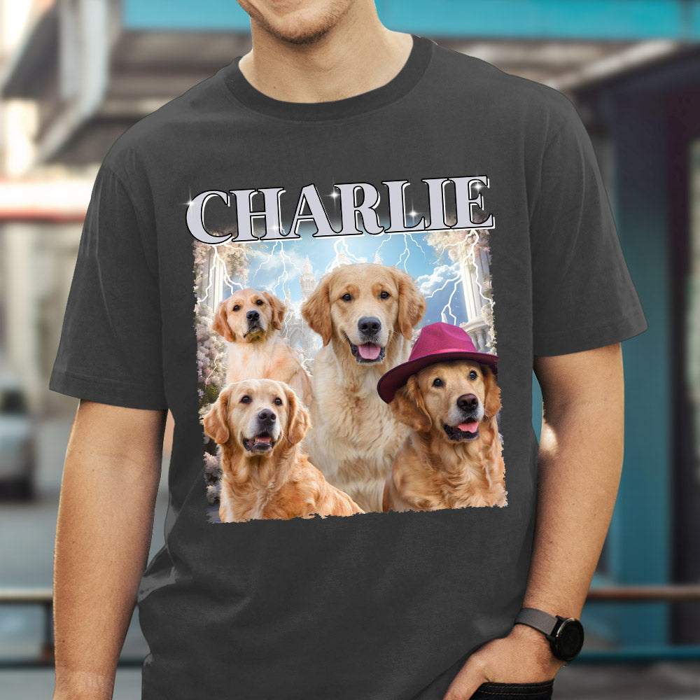 Custom Vintage Pet Face Personalized Unisex T-shirt - Version 10