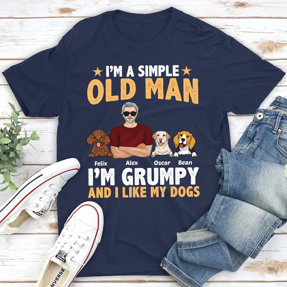 Personalized Old Man And Dogs Unisex T-shirt - Ideal Gift for Pet Lovers