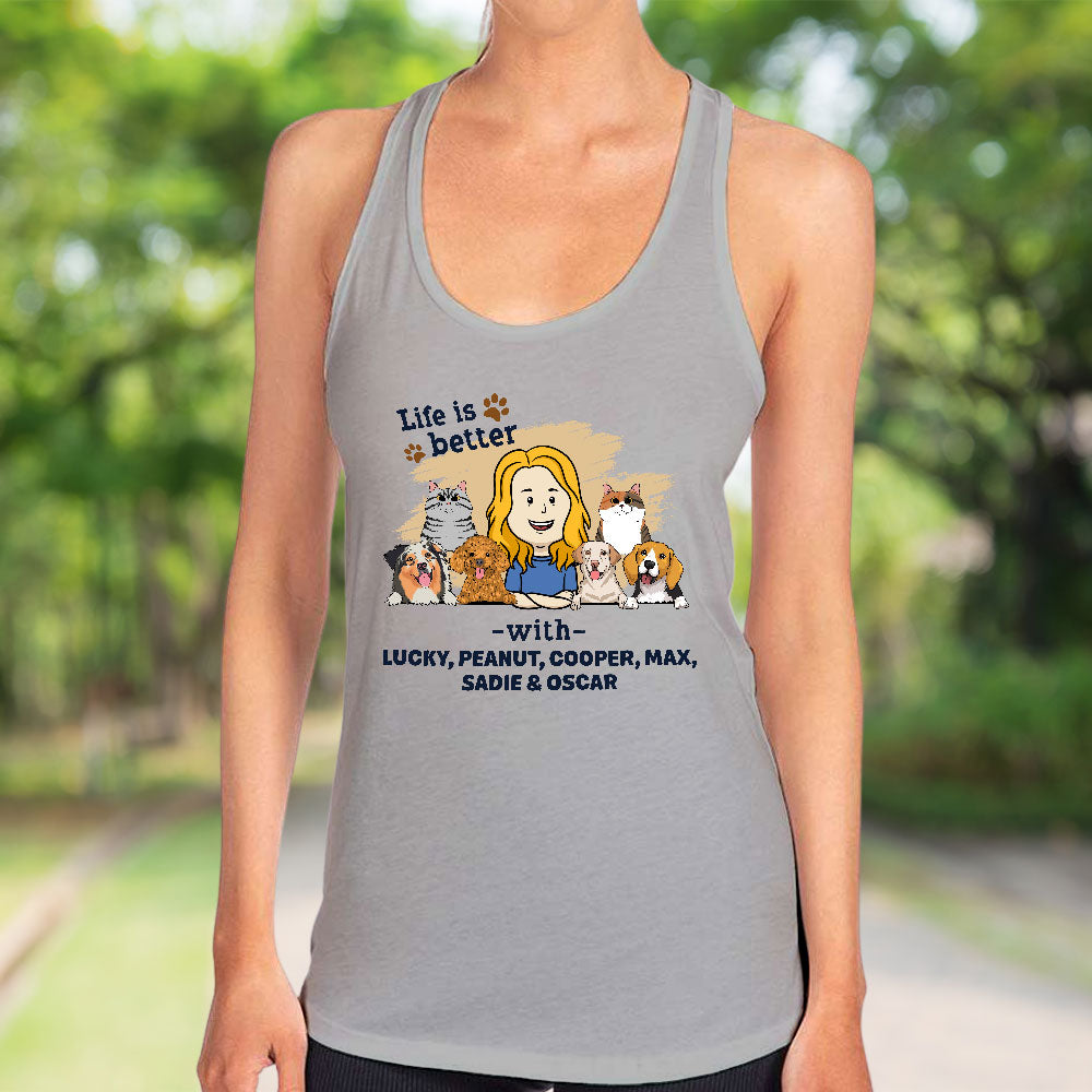 Customizable Women's Summer Dog-themed Racerback Tank
