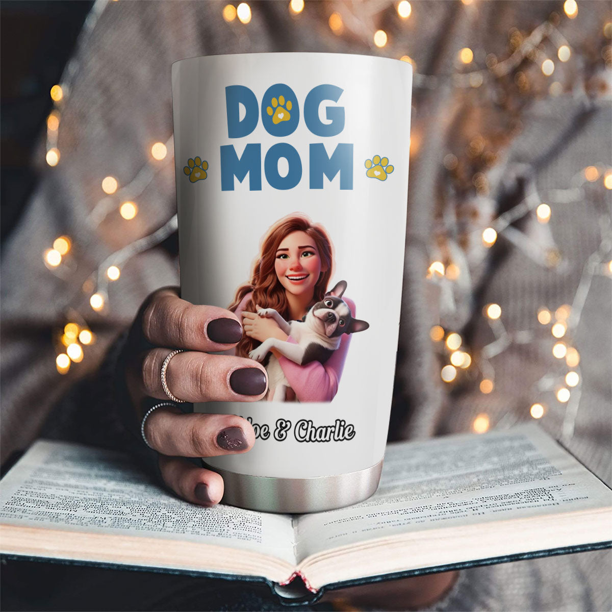 Personalized Girl and Dog Cartoon Style Tumbler - Ideal for Every Occasion