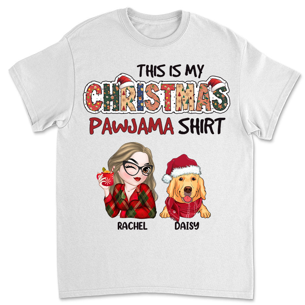 Personalized Christmas Pawjama Unisex T-shirt - Ideal Gift for Pet Lovers