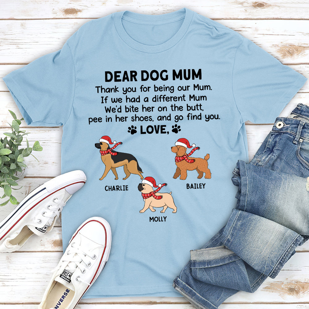 Personalized Thank You Mom Christmas Unisex T-Shirt - Ideal Gift for Pet Lovers